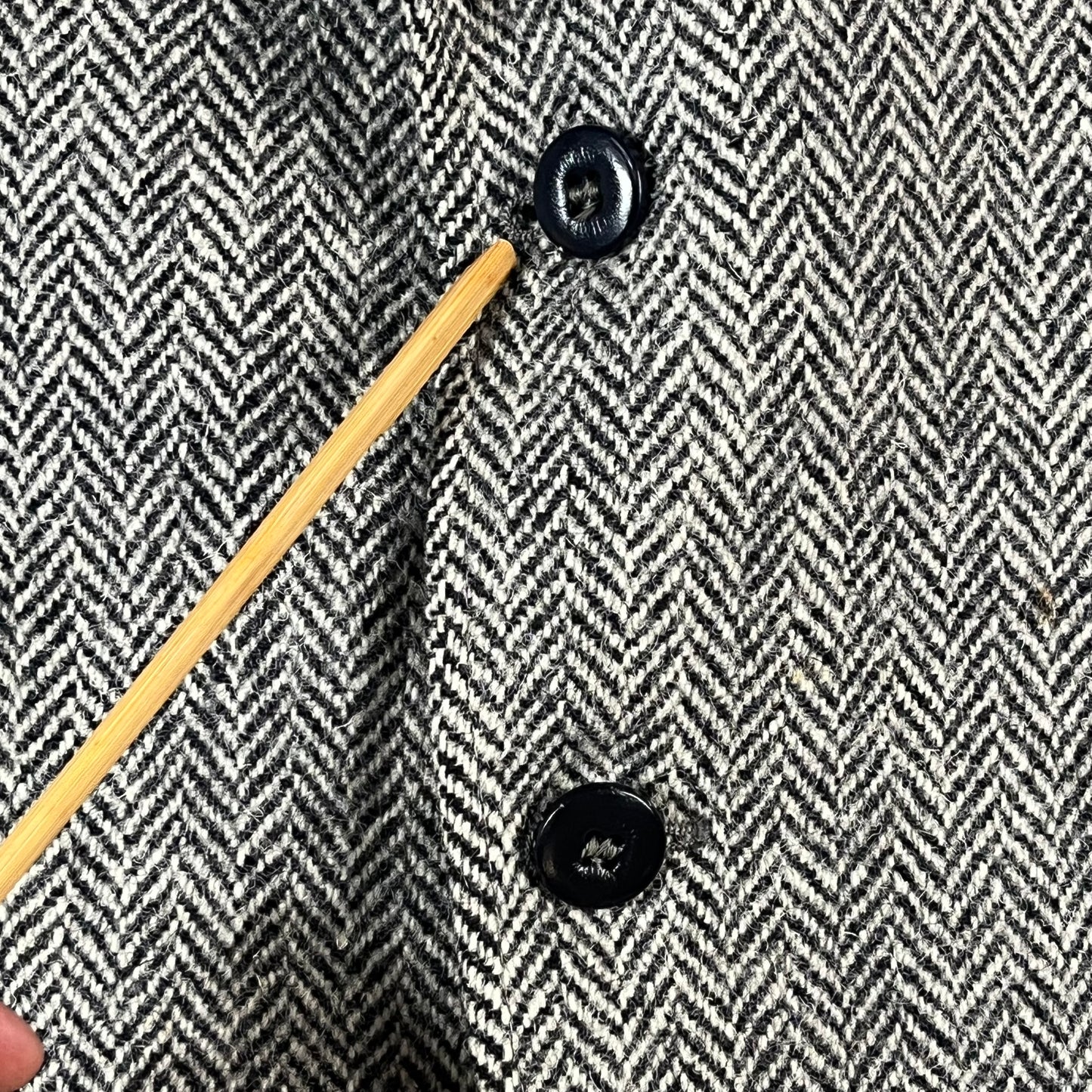 80s VTG Harris Tweed herringbone wool blazer - L/XL