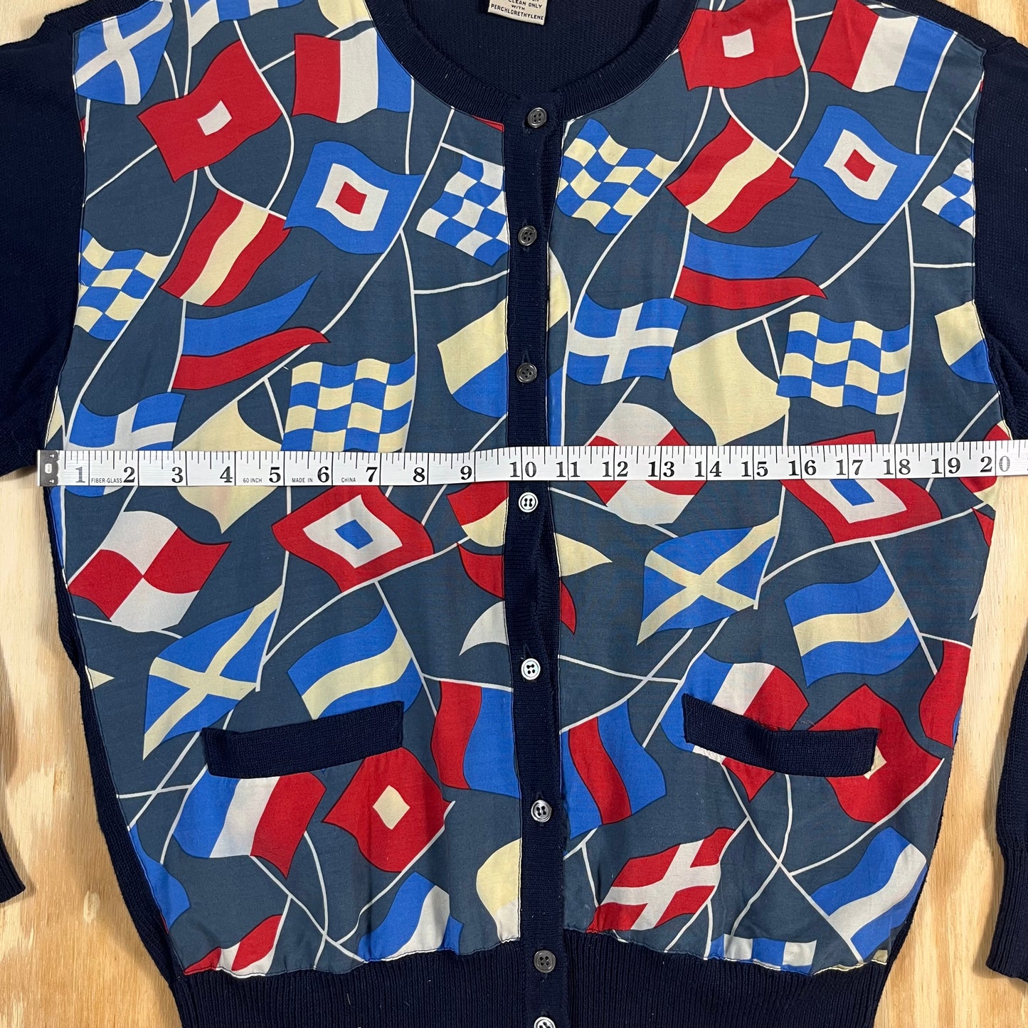 90s VTG Calvin Klein Sport "flag" cotton cardigan - M/L