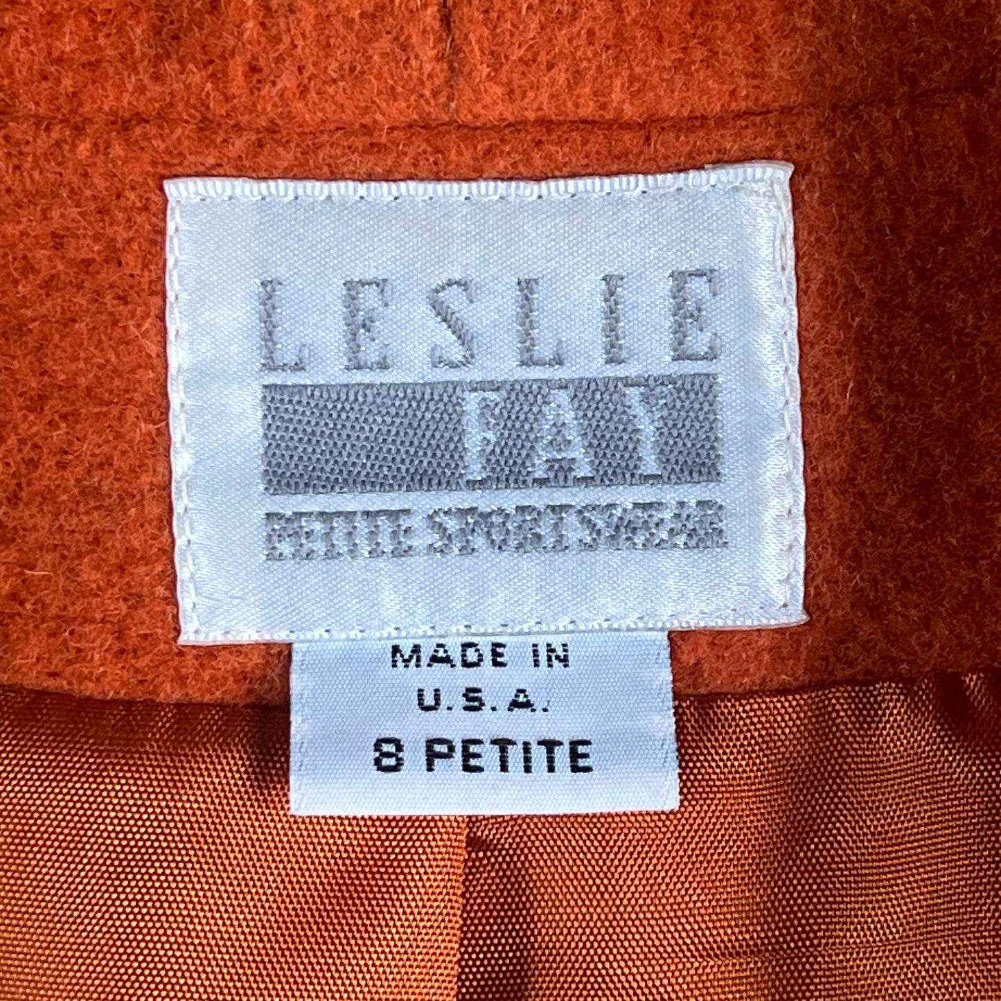 80s VTG Leslie Fay embroidered wool blend cropped jacket - 8P - WM/MXS