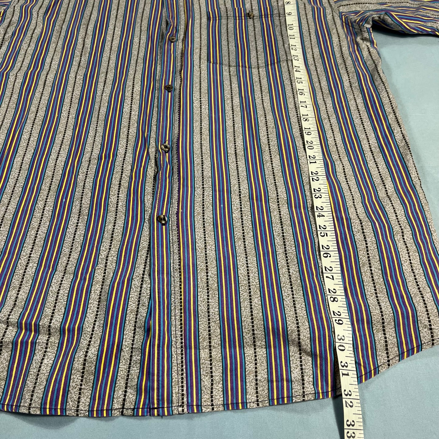 90s VTG Key Elements striped print shirt - L/XL