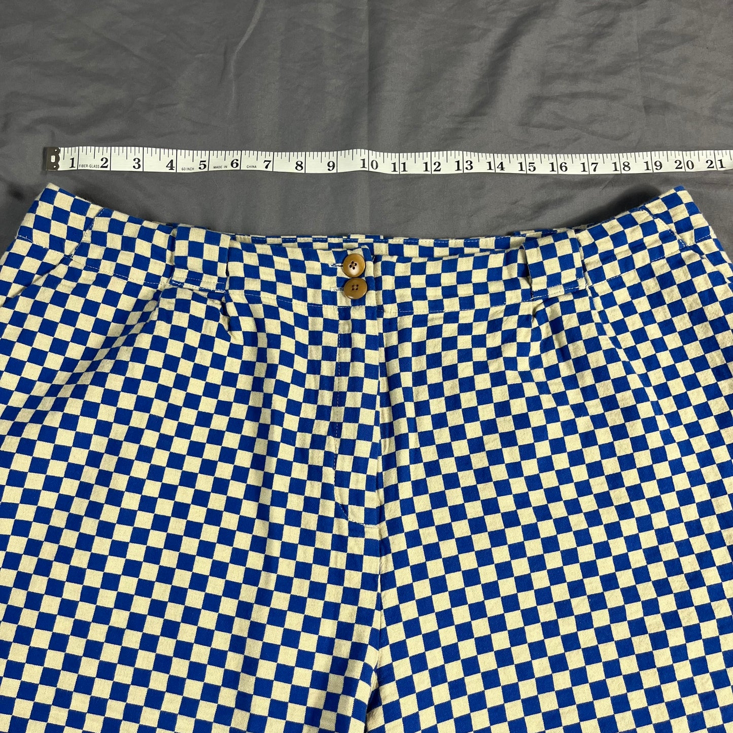 preloved Ilana Kohn archival blue checker shorts - L/XL