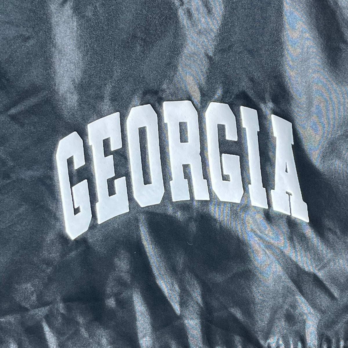 90s VTG Soffe Georgia Bulldogs black shiny nylon running shorts - L