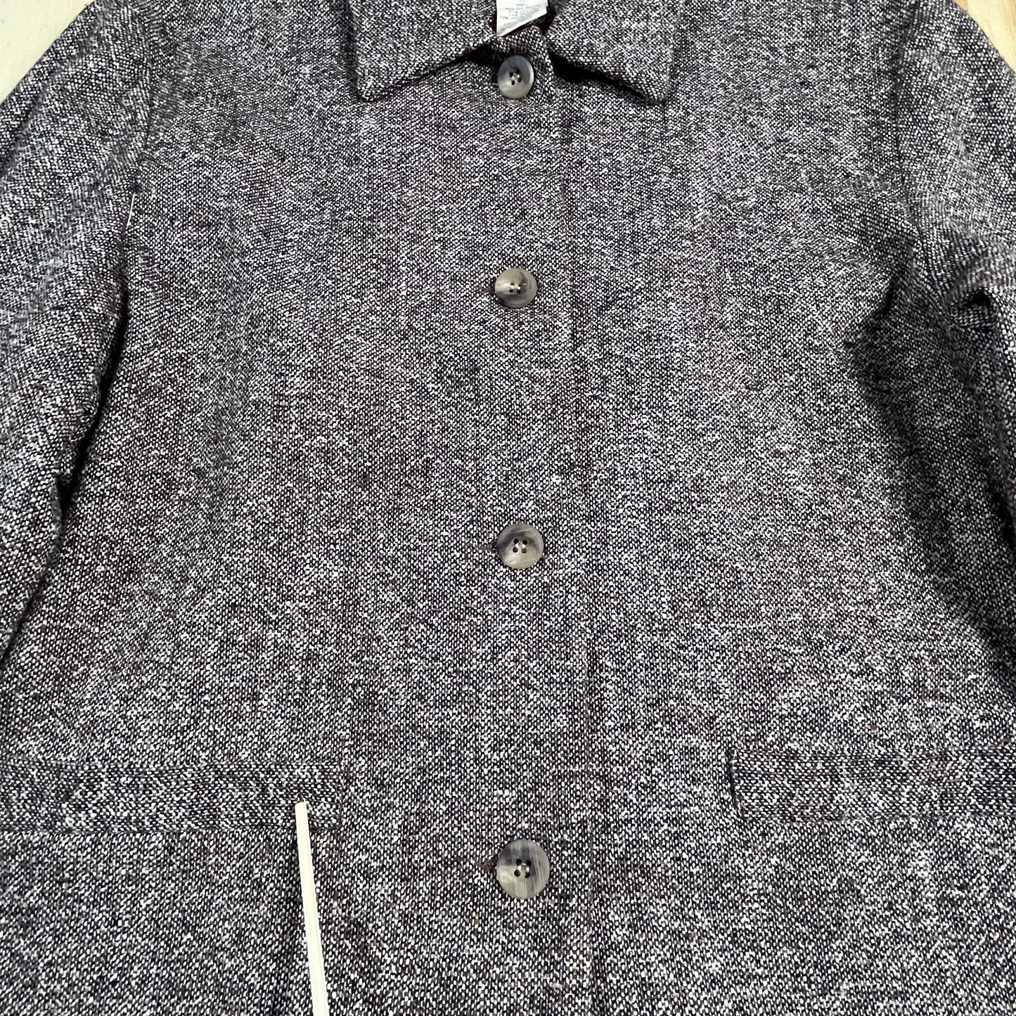 90s VTG J. Jill tweed contrast lined shacket jacket - 12 - WL/ML