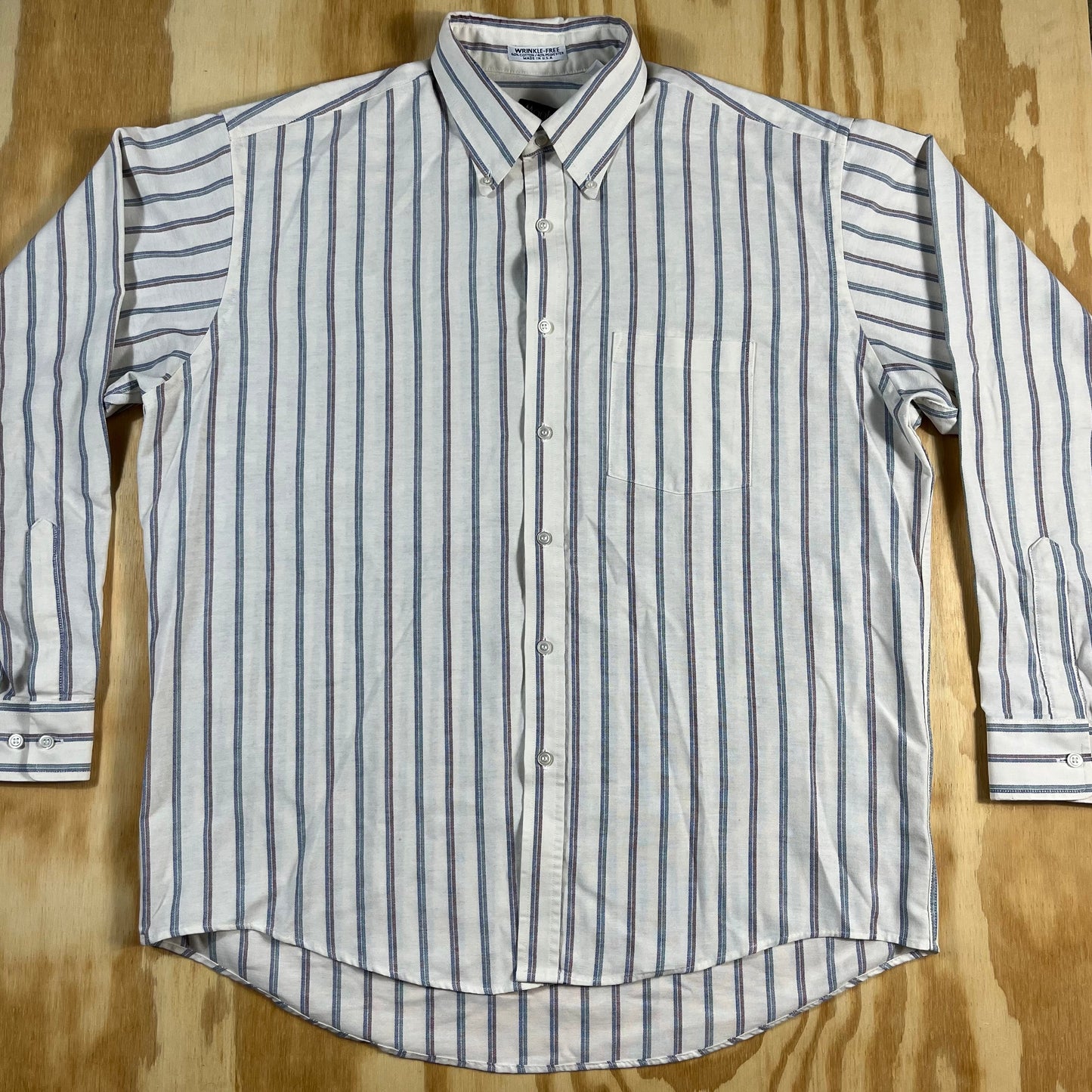 90s VTG Manhattan Shirtmakers striped button down - XL/2X