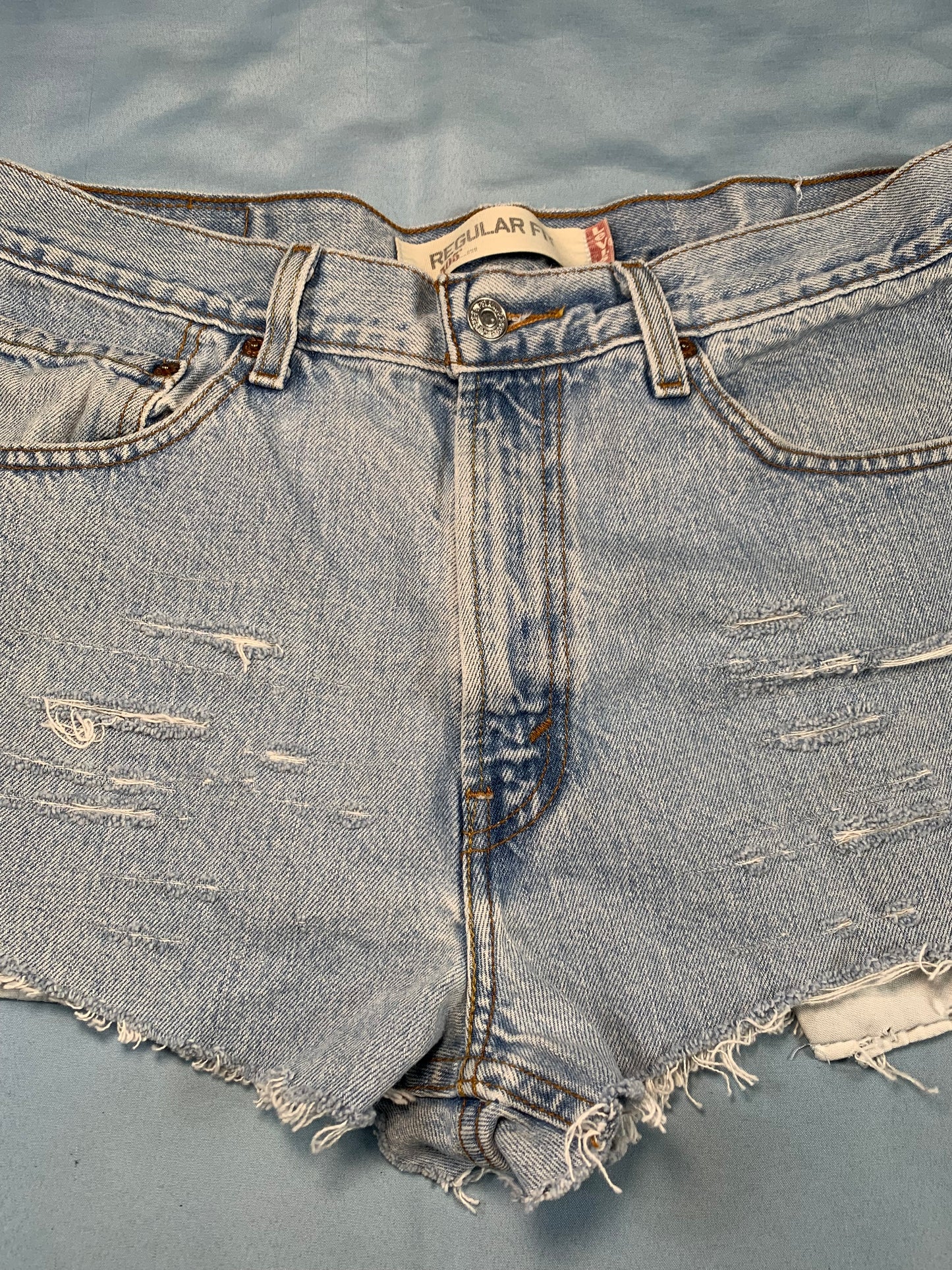 reworked distressed cutoff shorts - S/M