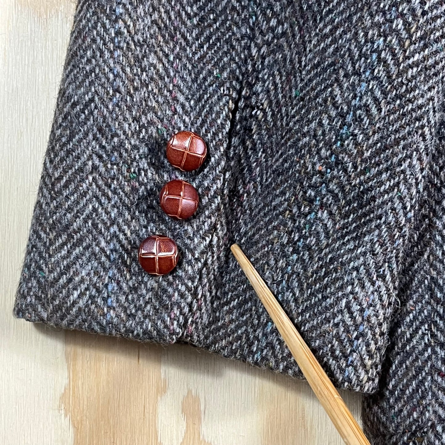 90s VTG Hanover Square Parisian donegal wool blazer - M/L