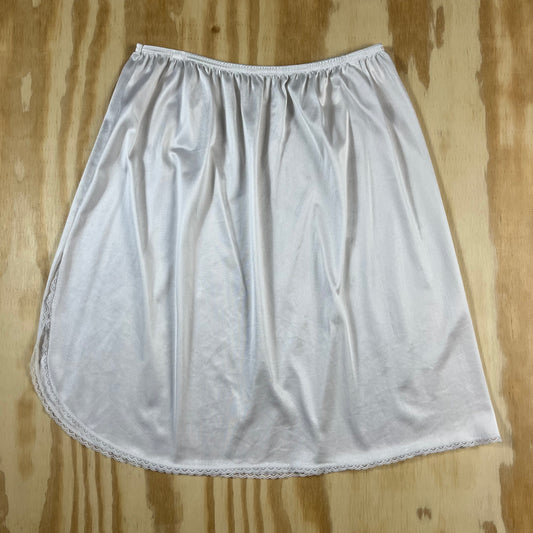 90s VTG Vassarette lace trim half slip skirt - L/XL