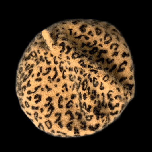preloved leopard print fuzzy mohair style beret - O/S