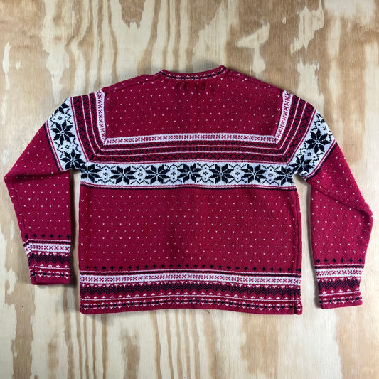 90s VTG Studio Works Fair Isle Nordic zip cardigan sweater - PL - WM/WL
