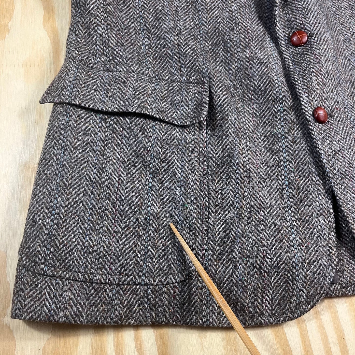 90s VTG Hanover Square Parisian donegal wool blazer - M/L