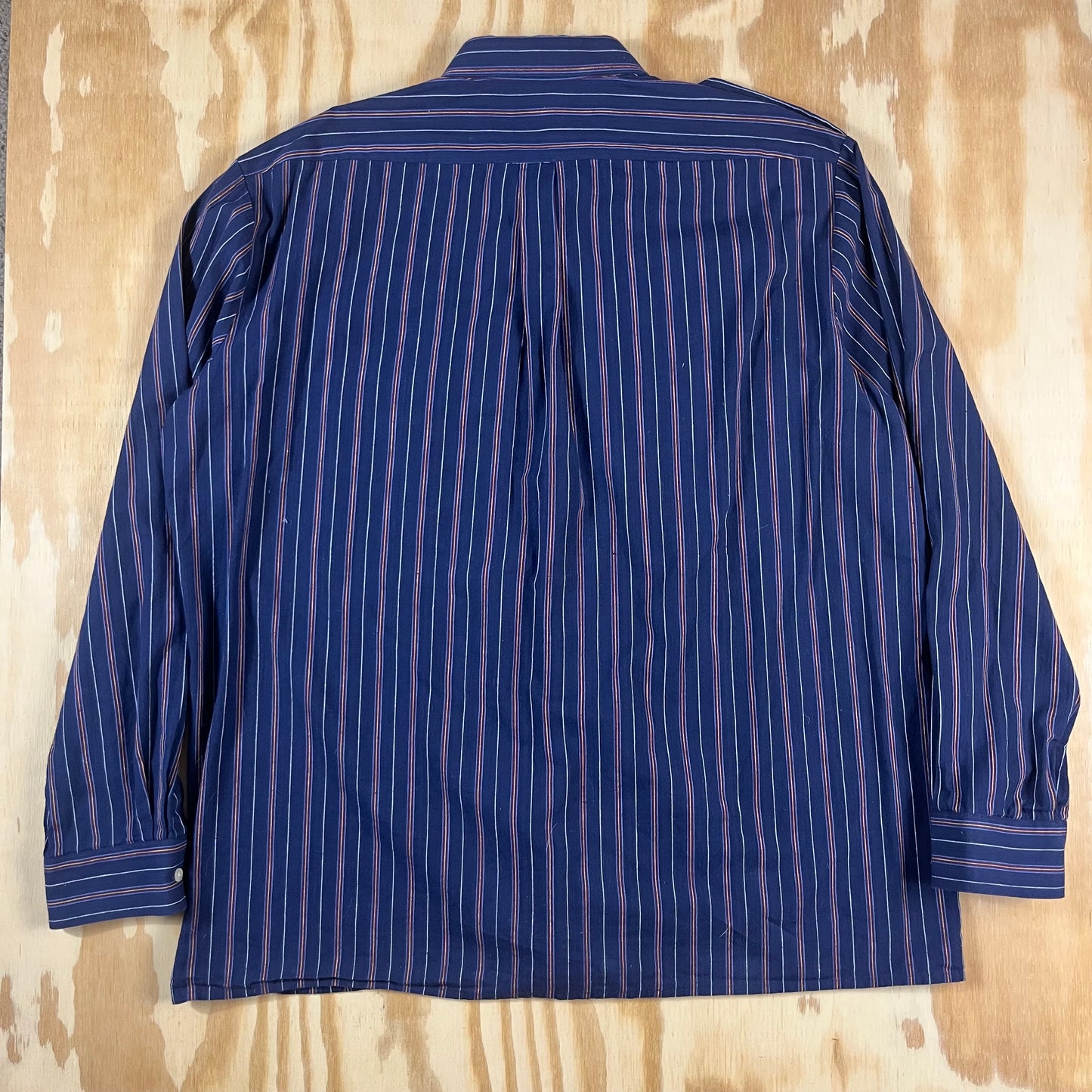 90s VTG multi stripe utility shirt - 1X/2X