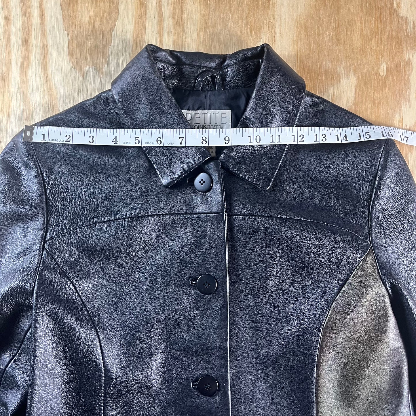 90s VTG Petite Sophisticate genuine leather button front jacket - XS/S