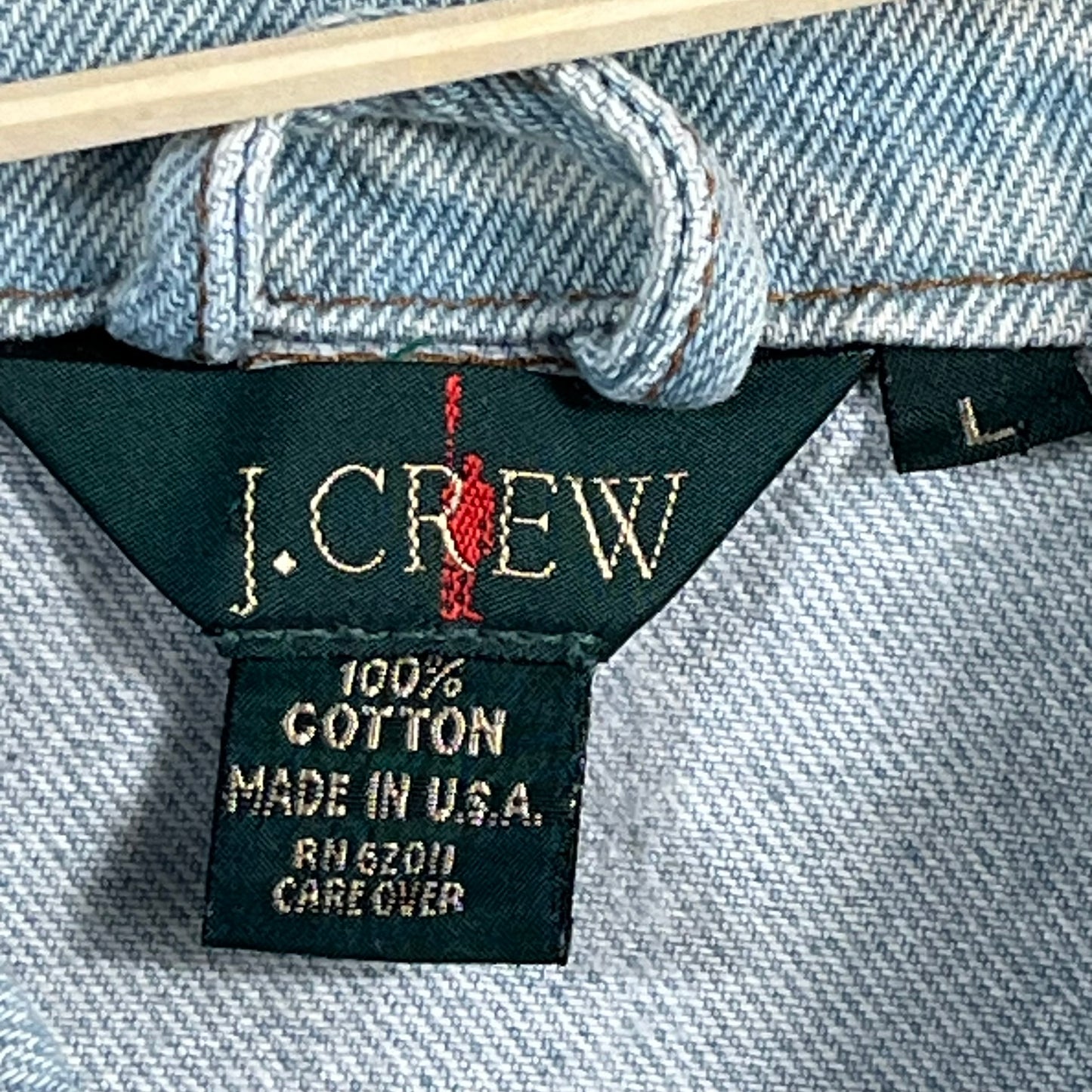 90s VTG J. Crew light wash denim cutoff vest - M/L
