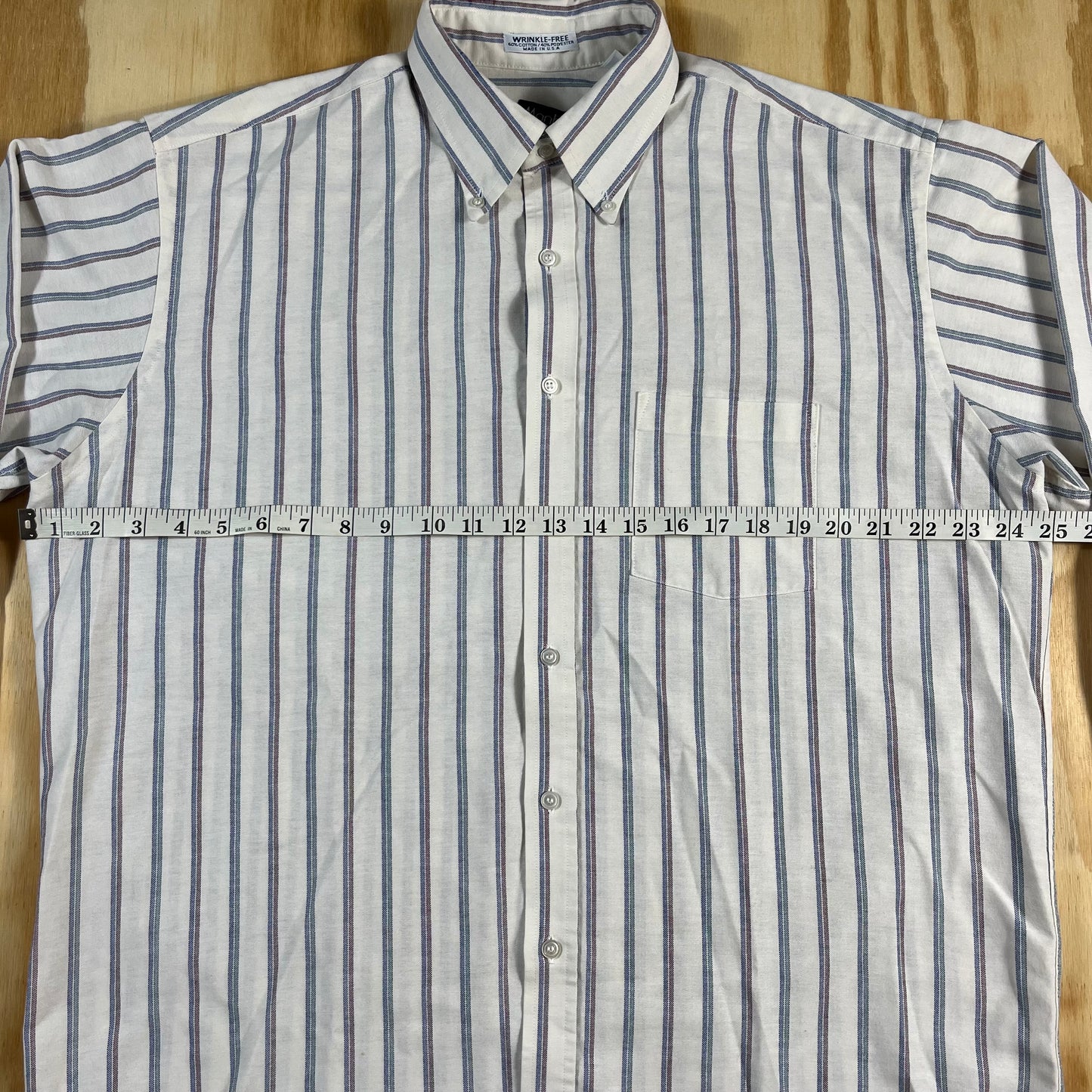 90s VTG Manhattan Shirtmakers striped button down - XL/2X
