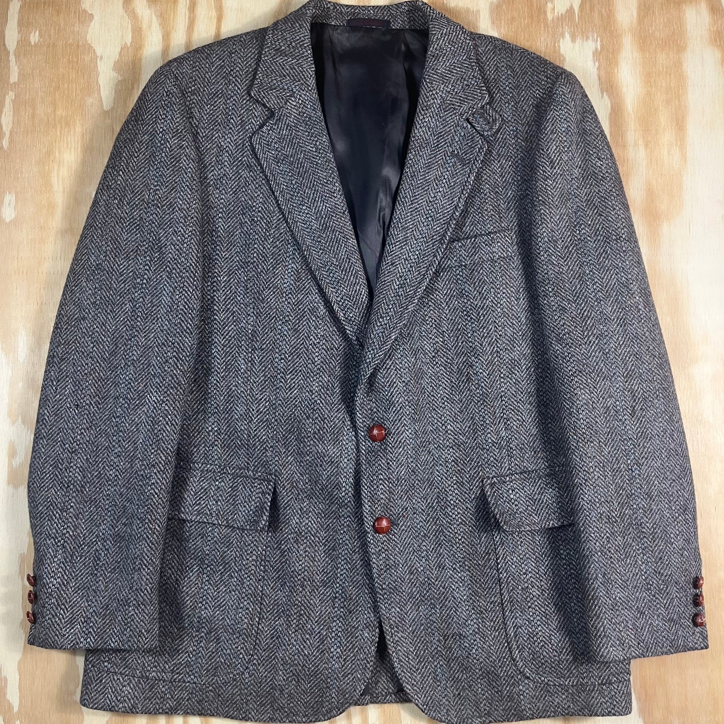 90s VTG Hanover Square Parisian donegal wool blazer - M/L