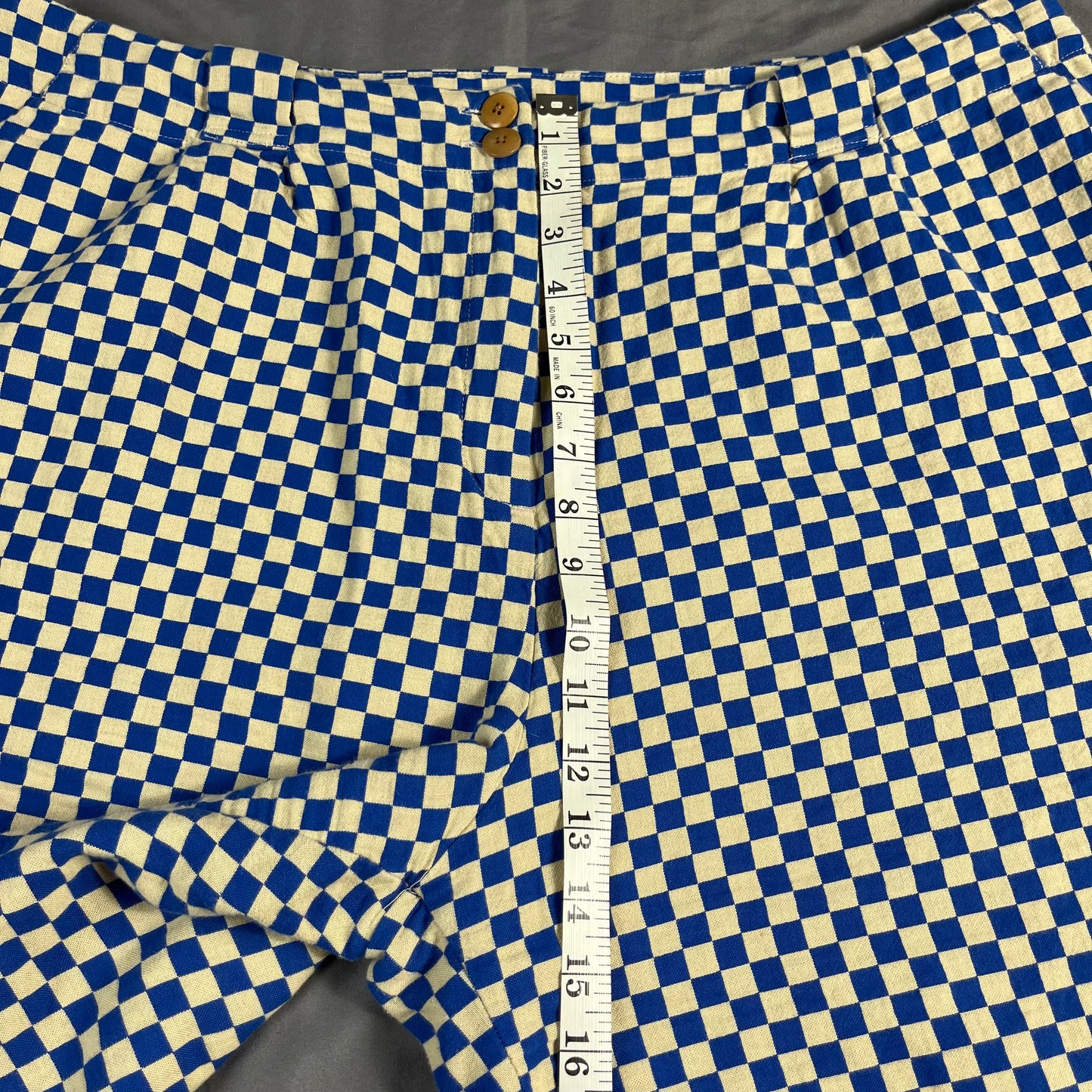 preloved Ilana Kohn archival blue checker shorts - L/XL