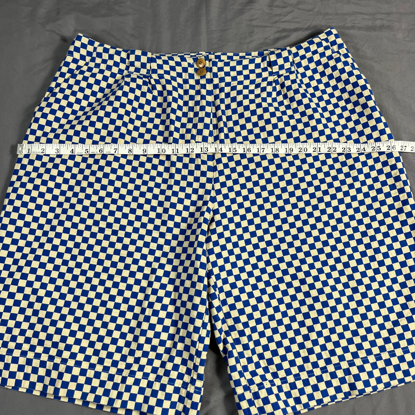preloved Ilana Kohn archival blue checker shorts - L/XL