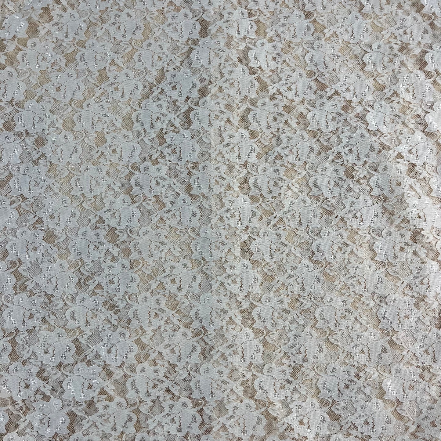 preloved cream floral sheer lace blouse - S/M