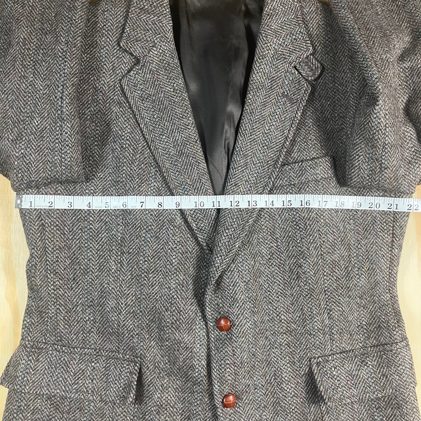 90s VTG Hanover Square Parisian donegal wool blazer - M/L