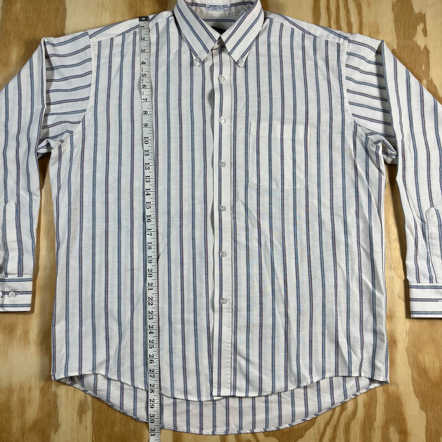 90s VTG Manhattan Shirtmakers striped button down - XL/2X