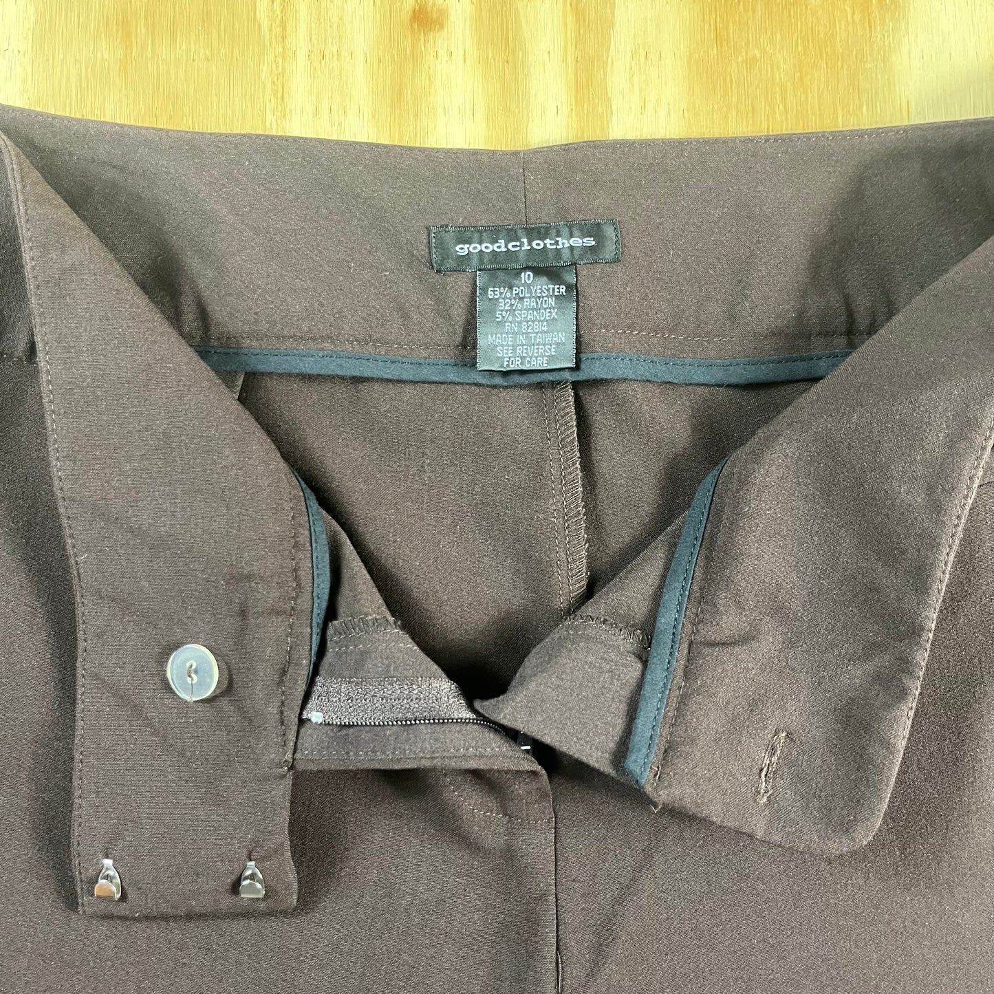 NWT vintage Y2K goodclothes espresso brown stretch cropped trousers - M/L