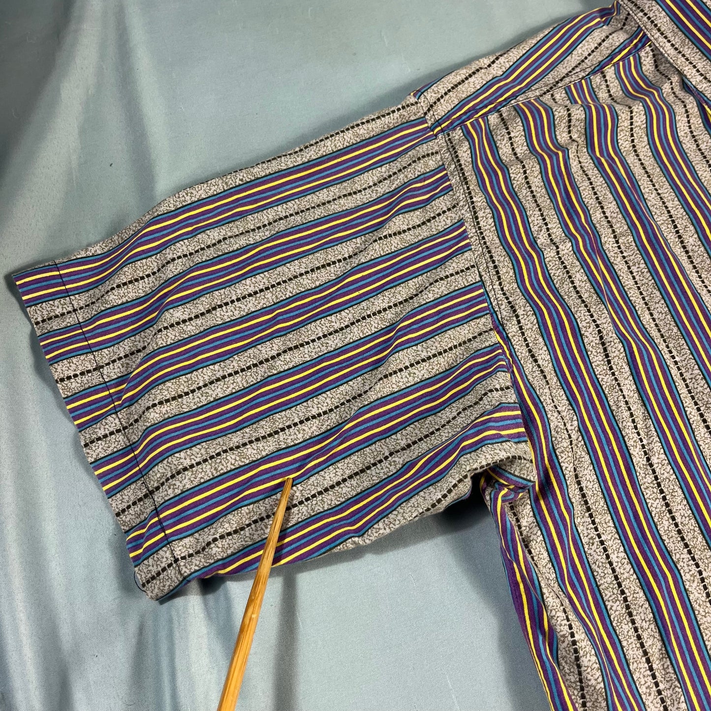 90s VTG Key Elements striped print shirt - L/XL